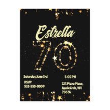 Aniversário de 70 anos Idosos Digital Festa Elegan