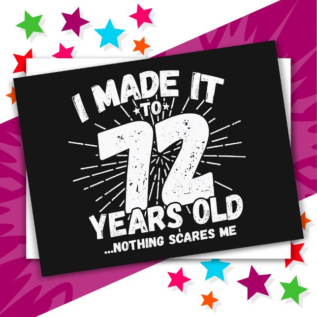 Cartão Postal Aniversário de 72 Anos Meme Sarcástico Engraçado (Criador carregado)