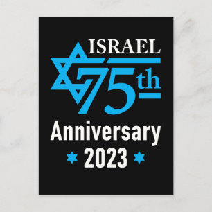 Cartão Postal Aniversário de 75 anos do Estado Judeu de Israel