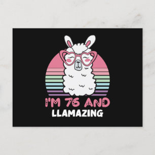 Cartão Postal Aniversário de 76 anos Llamazing Llama Presente de