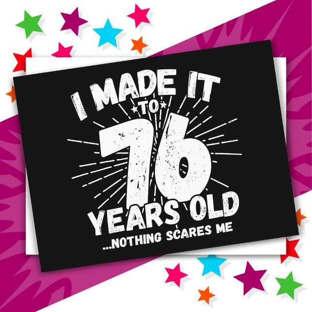Cartão Postal Aniversário de 76 Anos Meme Sarcástico Engraçado (Criador carregado)