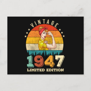 Cartão Postal Aniversário de 78 anos 1947 Vintage Aniversário de
