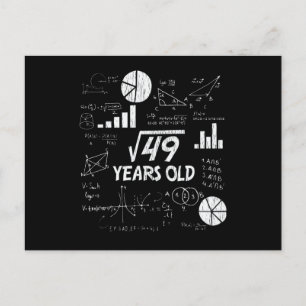 Cartão Postal Aniversário de 7 anos Raiz Quadrada de 49 - 7 Anos