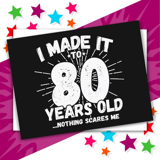 Cartão Postal Aniversário de 80 Anos Engraçado Meme Sarcástico (Criador carregado)