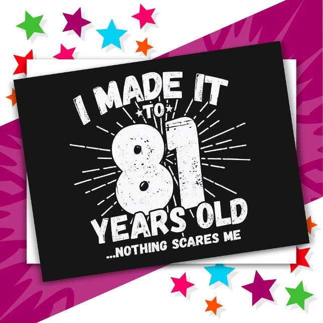 Cartão Postal Aniversário de 81 Anos Engraçado Meme Sarcástico (Criador carregado)