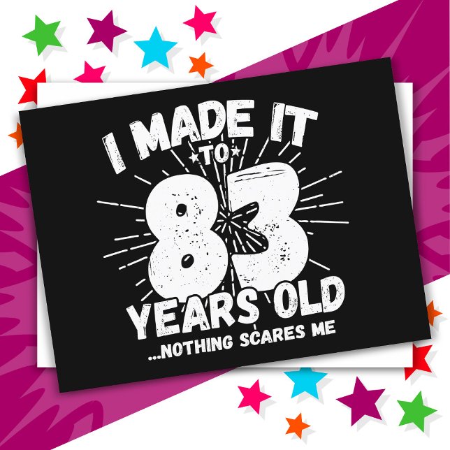 Cartão Postal Aniversário de 83 Anos Sarcástico Meme Engraçado (Criador carregado)