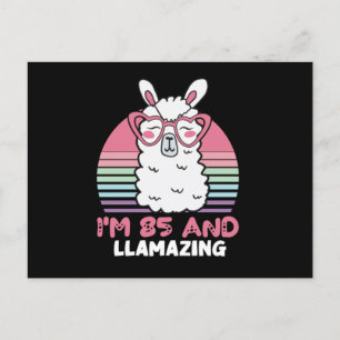 Cartão Postal Aniversário de 85 anos Llamazing Llama Presente de