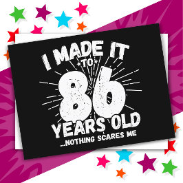 Cartão Postal Aniversário de 86 Anos Meme Sarcástico Engraçado