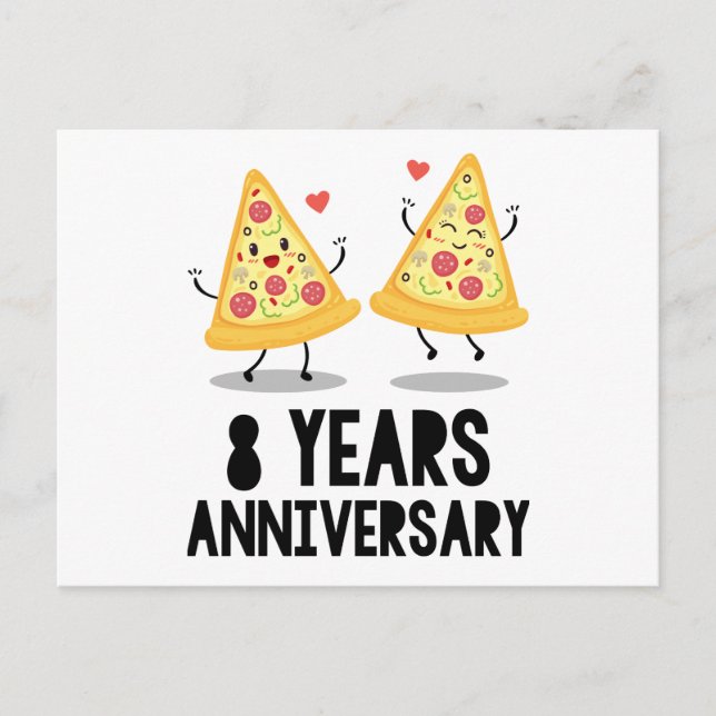 Cartão Postal aniversário de 8 anos (Frente)