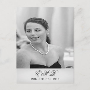 Cartão Postal Aniversário de 90 Birthday Elegant Photo Monogram
