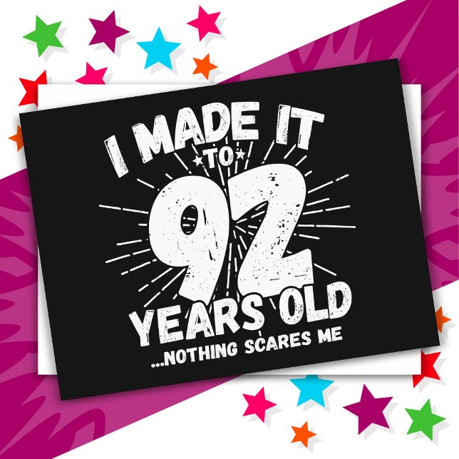 Cartão Postal Aniversário de 92 Anos Meme Sarcástico Engraçado (Criador carregado)