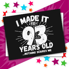 Cartão Postal Aniversário de 93 Anos Sarcástico Meme Engraçado