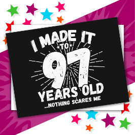 Cartão Postal Aniversário de 97 Anos Meme Sarcástico Engraçado