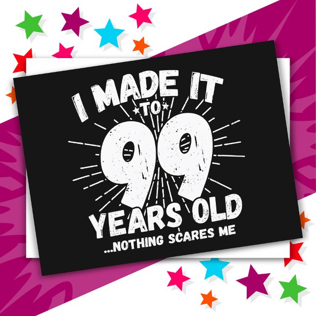 Cartão Postal Aniversário de 99 Anos Meme Sarcástico Engraçado (Criador carregado)