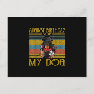 Cartão Postal Aniversário de Agosto com o Meu Cachorro Setter Go