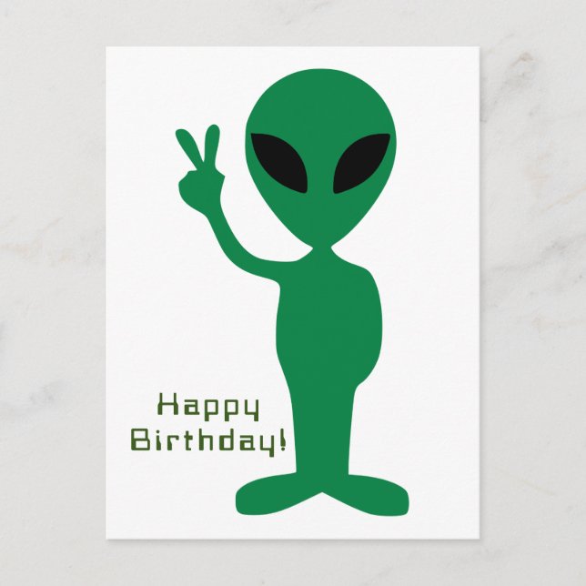 Cartão Postal Aniversário de Alien Pacífico (Frente)