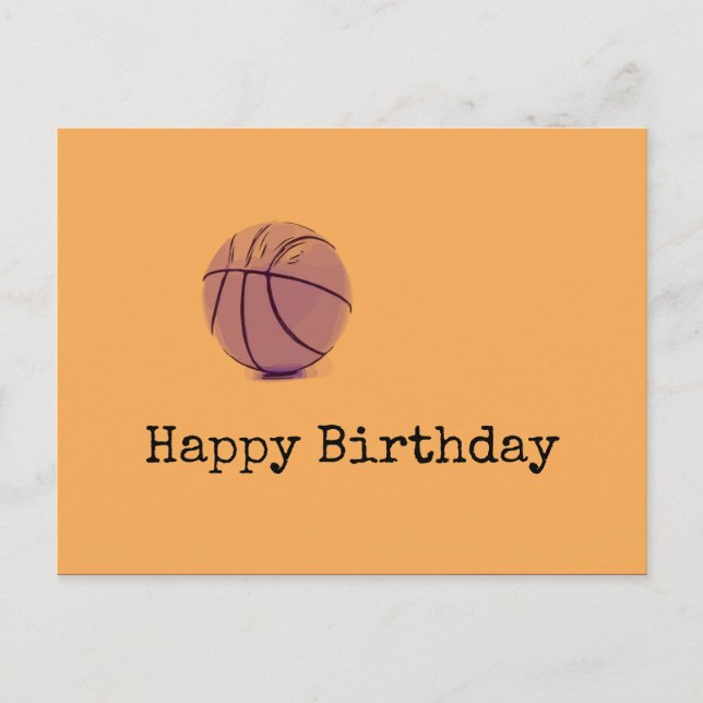 Cartão Postal Aniversário de Basquete (Frente)