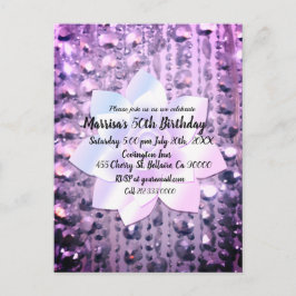 Cartão Postal Aniversário de Boca-rosa e roxa