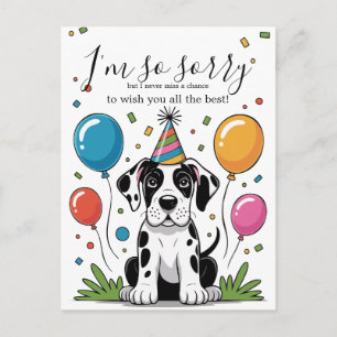 Cartão Postal Aniversário de Cachorro da Raça Great Dane
