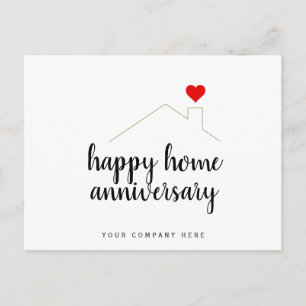 Cartão Postal Aniversário de Casa Minimalista para Corretor de I