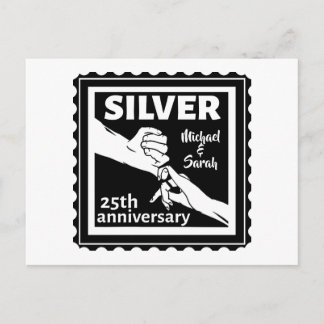 Cartão Postal Aniversário de casamento 25 anos prata