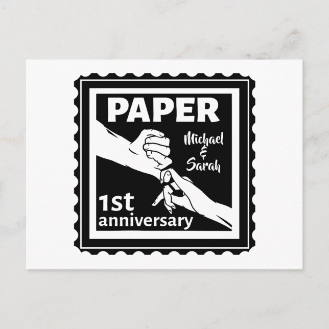 Cartão Postal Aniversário de casamento de papel tradicional 1º (Frente)