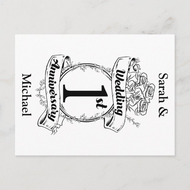 Cartão Postal Aniversário de Casamento de ruas (Frente)