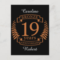 Aniversário de casamento tradicional de Bronze, 19