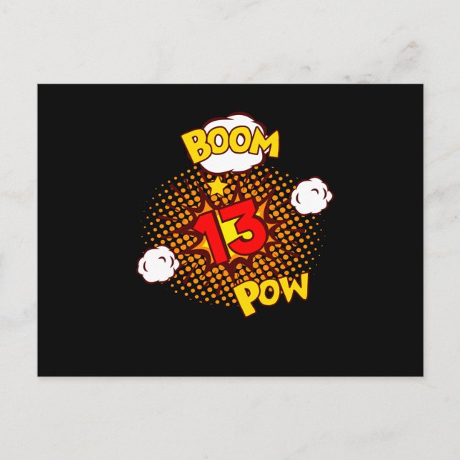 Cartão Postal ANIVERSÁRIO DE COMIC 13 Aniversário de 13 anos Com (Frente)