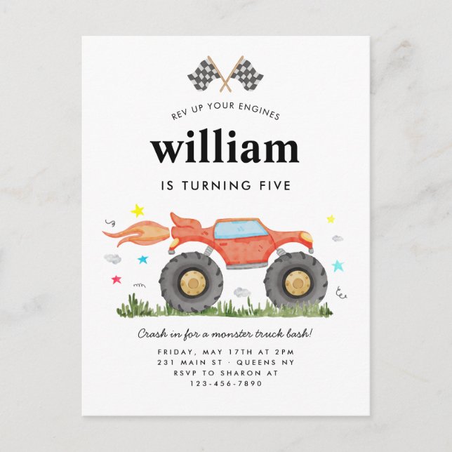 Cartão Postal Aniversário de criança de Sinalizadores de Raça de (Frente)