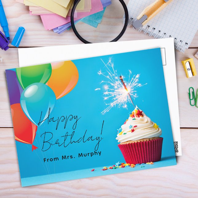 Cartão Postal Aniversário de filhos de professores (Criador carregado)