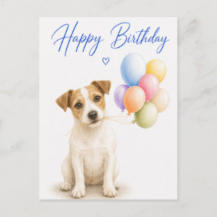 Cartão Postal Aniversário de Jack Russell