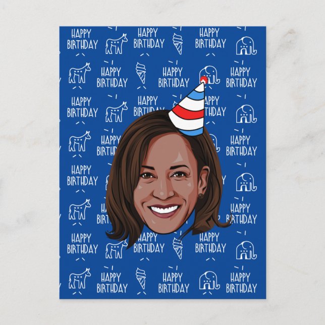Cartão Postal Aniversário de KAMALA HARRIS (Frente)