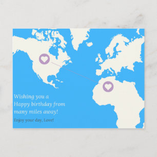 Cartão Postal Aniversário de longa distância