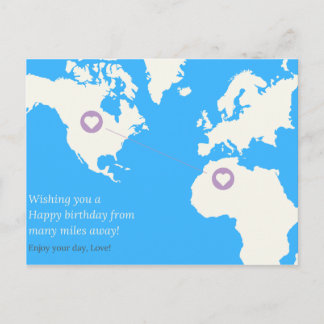 Cartão Postal Aniversário de longa distância
