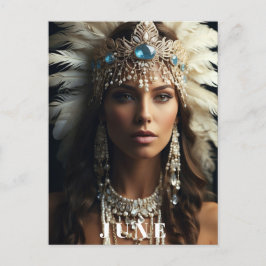 Cartão Postal *~ ANIVERSÁRIO DE MULHER DE JUNHO PÉROLAS Boho AP5