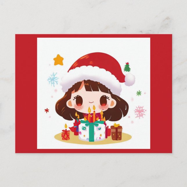 Cartão Postal Aniversário de Natal 2 (Frente)