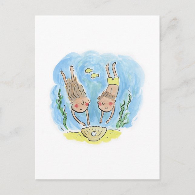 Cartão Postal Aniversário de Pérolas (Frente)