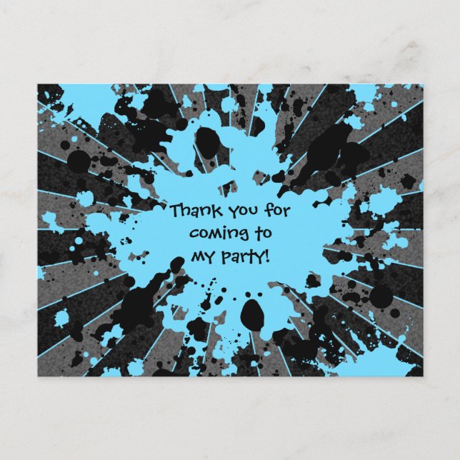 Cartão Postal Aniversário de pinball azul (Frente)