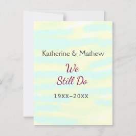 Cartão Postal Aniversário de renovação de Vow do greenpastel ama