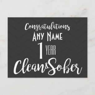 Cartão Postal aniversário de sobriedade personalizado aniversári