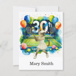 Cartão Postal Aniversário de tênis temático para amantes de Gato