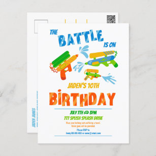 Cartão Postal Aniversário de Verão do Piscina de Batalha de Arma