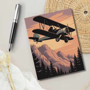 Cartão Postal Aniversário Divertido Pé Grande Avião Antigo Perso