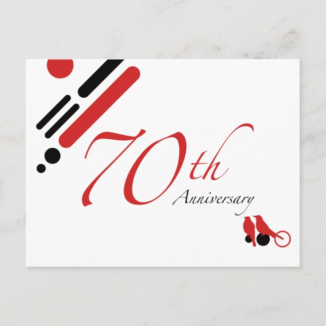 Cartão Postal Aniversário do 70 (aves mod) (Frente)