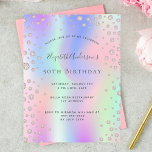Cartão Postal Aniversário do arco-íris rosa de diamante dourado,<br><div class="desc">Uma tendência, na moda e um convite glamouroso para a 50ª festa de aniversário (ou qualquer idade) da mulher. Um fundo colorido do arco-íris em roxo, rosa, ouro rosa e verde da casa da moeda com um elegante e fino rosa de diamante de ouro. O nome é escrito com uma...</div>