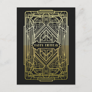 Cartão Postal Aniversário do art deco