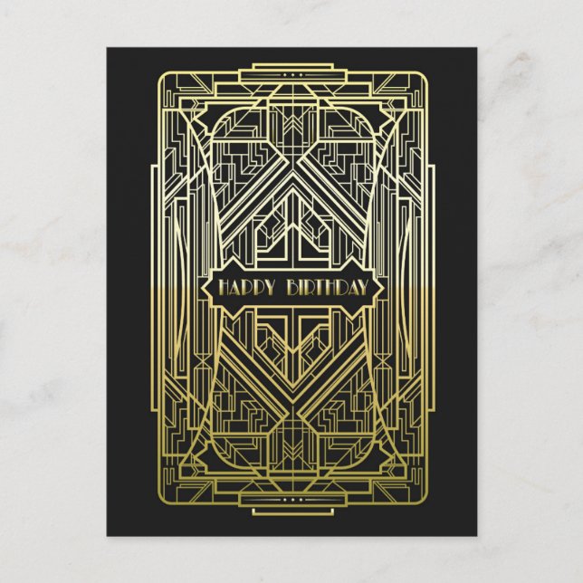 Cartão Postal Aniversário do art deco (Frente)