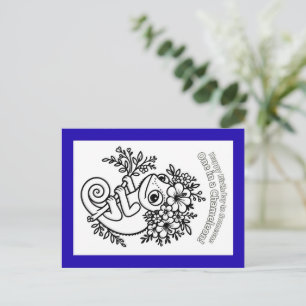 Cartão Postal Aniversário do Camaleão Colorir-Você-Mesmo™
