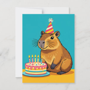 Cartão Postal Aniversário do Capivara Minimalista